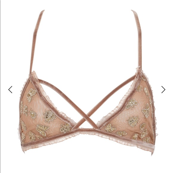 NWT For Love and Lemons Golden Garden Bralette - Picture 2 of 3